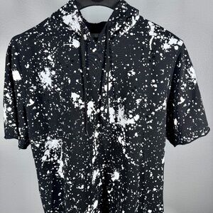 Brooklyn Cloth Mfg Co Lightweight Short-Sleeve Hoodie – White Splatter Print